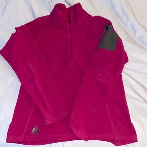 Eddie Bauer, Women's Fuchsia First Ascent Fleece Pullover, Size Large
